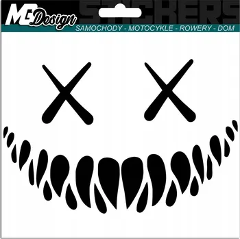 Samolepicí dekorace na vozidlo NÁLEPKA na auto ÚSMĚV SMAJLÍK ĎÁBELSKÁ TVÁŘ 11x16
