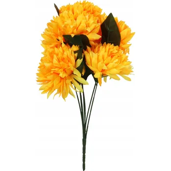 umělá květina Kytice 6 velkých oranžových chryzantém, 62 cm KVĚTINA
