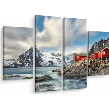 Obraz Čtyřdílný obraz Krajina SKANDINÁVIE Hory 200x150