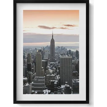 Obraz Nástěnný obraz v černém rámu Panorama architektury New Yorku 50x70 cm