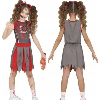 Karnevalový kostým KOSTÝM DÍVČÍ MALÁ CHEERLEADERKA ZOMBIE PŘEVLEK HALLOWEEN 116