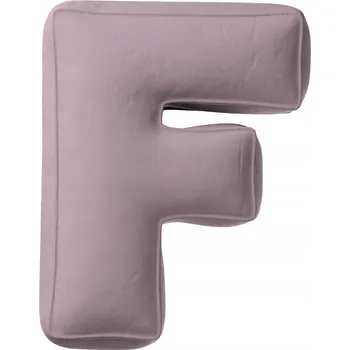 Polštář Polštář velurový písmeno F, 40 cm VELKÝ - růžový