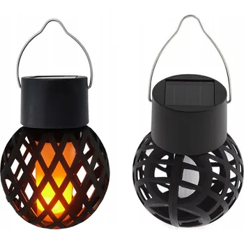 Venkovní osvětlení Solární lampa HOŘÁK koule závěsná dekorace 6 LED oheň plamen P-206