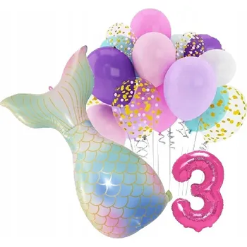 Balónek BALÓNKY sada na 3. narozeniny MOŘSKÁ PANNA
