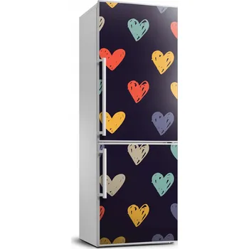 Fototapeta Samolepka / Fólie na ledničku Barevná srdce 70x190 cm