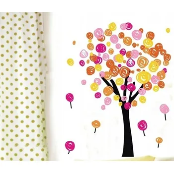 Samolepící dekorace Samolepka na zeď BAREVNÝ STROMEK TEČKY