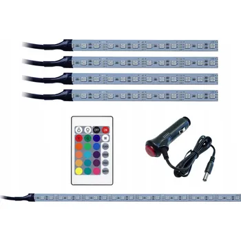 Osvětlení interiéru vozidel Osvětlení INTERIÉRU auta kabiny 4x12 LED RGB +dálkové ovládání