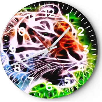 Hodiny Nástěnné hodiny do obýváku 40x40 Abstrakce Kulatý Skleněné hodiny Loft Tiché