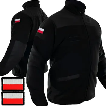 Pánská mikina ČERNÁ MIKINA MIKINA MILITARY SOLID + VLAJKY vel. 3XL