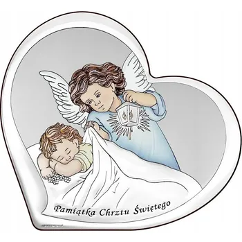 Obraz Andílek stříbrný obrázek na křtiny s gravírováním