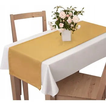 ubrus BĚHOUN NA STŮL 40x140 DEKORATIVNÍ HLADKÝ UBRUS ŽLUTÝ