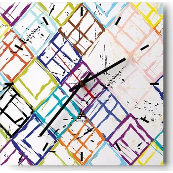 Hodiny Velké nástěnné hodiny 40x40 Abstrakce Skleněné tiché hodiny