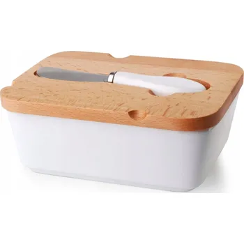 Máslenka Máslenka Mondex dřevěná bílá