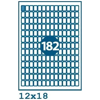 Speciální papír Print etikety 12 x 18 mm 182 etiket na A4 100 listů, bílé - V0004018