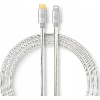 Datový kabel Kabel Nedis USB-C – Apple Lightning 2 m stříbrný