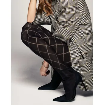 Dámské punčochy Punčochové kalhoty VENEZIANA - ROMBO GRANDI 60 DEN Barva: NERO (černá), Velikost: 3-M