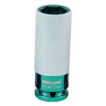 PROJAHN hlavice nástrčná 1/2" 22mm průmyslová, prodloužená s plastovou objímkou na Al disky 382022