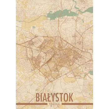 Obraz Plakát Bělostok Mapa města bez rámu 42 x 59,4 cm