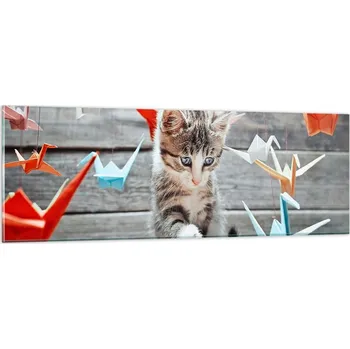 Obraz Obraz na skle do obýváku ložnice 90x30 zvířata obrazy na zeď sklo