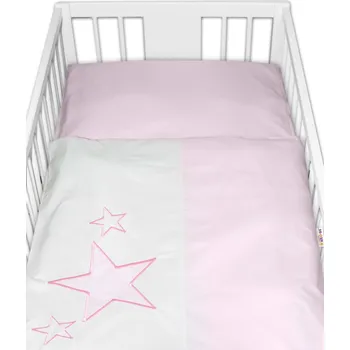 Povlečení Baby Nellys Povlečení do postýlky Baby Stars - růžové