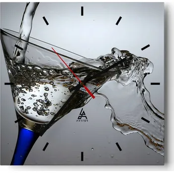 Hodiny Nástěnné hodiny do kuchyně 30x30 Sklenice Stylové hodiny na skle Loft Tiché