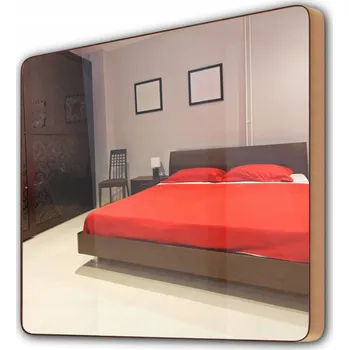 Zrcadlo Zrcadlo ve Zlatém Rámu 140x80 GLAMOUR Kartáčované