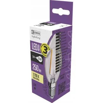 Žárovka Emos LED žárovka E14 2W 230V 250lm 2700K