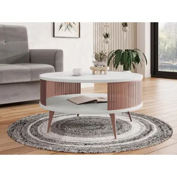 Nábytek Konferenční stolek Mozimo Ember, Barva: měděná / arktická bílá MIRJAN 5903211391774