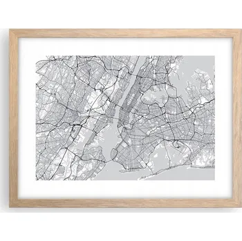 Obraz Obraz plakát v rámu světlý dub do obýváku 40x30 New York foto na zeď