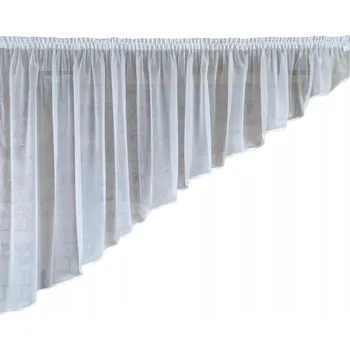 Záclona Hotová záclona 400x120 cm, levý šikmý střih, bílý voál, lemování