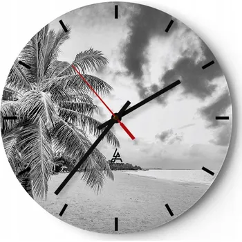 Hodiny Velké nástěnné hodiny 40x40 Krajina Skleněné hodiny Kulatý Tiché