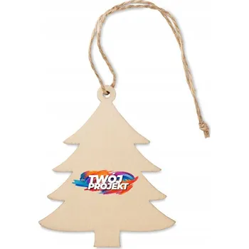Vánoční ozdoba Dřevěný vánoční stromeček - závěsná ozdoba na stromeček s Vaším logem, nápisem nebo fotografií