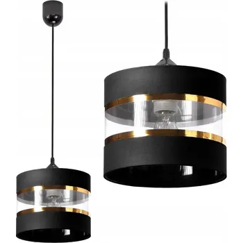 Stropní svítidlo LED ZÁVĚSNÝ LUSTR STÍNÍTKO PROUŽKY E27 60W