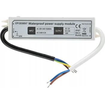 LED osvětlení LED zdroj pro instalaci LED PÁSKŮ 12V 30W 2,5A IP67
