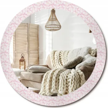 Zrcadlo Kulaté nástěnné dekorativní zrcadlo v skleněném rámu průměr 80 cm - motiv Květinové lístky