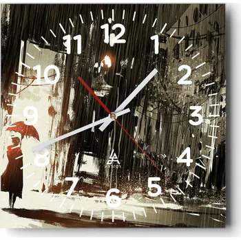 Hodiny Nástěnné hodiny do obýváku 40x40 Město Bez Hlučné Skleněné hodiny Tiché