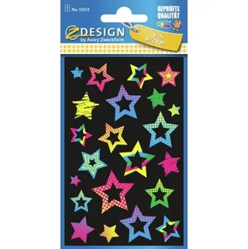 samolepka AVERY Z-DESIGN Kreativní etikety Duhové hvězdičky