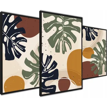 Obraz Plakát Triptych Příroda Boho Monstera bez rámu 40 x 50 cm