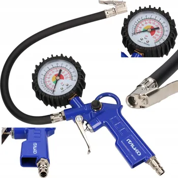 pumpička PISTOLE NA HUSTĚNÍ PNEUMATIK S MANOMETREM, PUMPIČKA 16 MĚŘÍTEK BAR PSI