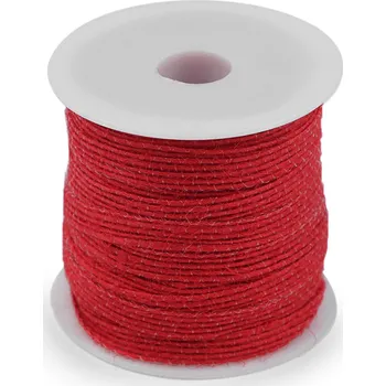 Stuha Jutová stuha šíře 6 mm - 20m Barva: červená