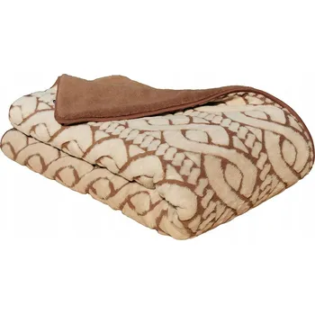 přikrývka VLNĚNÁ PŘIKRÝVKA 200x240 CAMEL HNĚDÁ BÉŽOVÁ TRENTINO