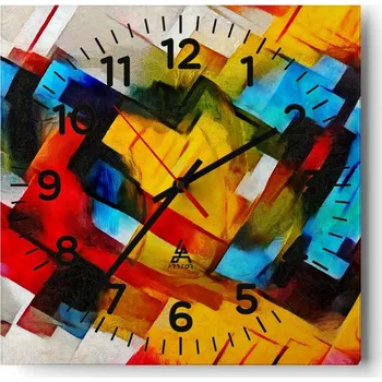 Hodiny Kuchyňské nástěnné hodiny 30x30 Abstrakce Skleněné hodiny do obýváku Moderní Tiché