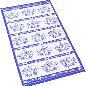 Utěrka BAVLNĚNÁ TIŠTĚNÁ UTĚRKA Z PODKRKONOŠÍ S CIBULOVÝM VZOREM 42x70 CM (ŘÁDKY)