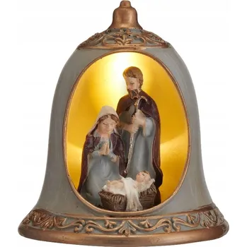 Vánoční dekorace Vánoční betlém LED Zvonek 9 cm SVATÁ RODINA VILLA ITALIA