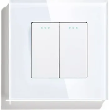 vypínač DVOJITÝ SCHODIŠŤOVÝ SPÍNAČ SVĚTLA 2K SKLENĚNÝ KLÁVESOVÝ