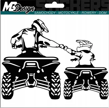 Samolepicí dekorace na vozidlo NÁLEPKA na auto ČTYŘKOLKY RODINA FAMILY ATV 11x15