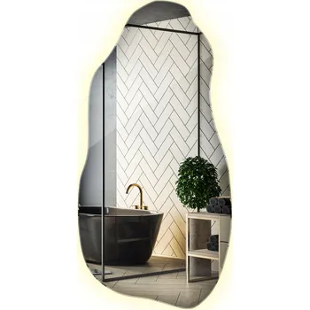 Zrcadlo Bezrámové LED Zrcadlo s Podsvícením pro Zavěšení na Zeď do Domácnosti 45x90 cm