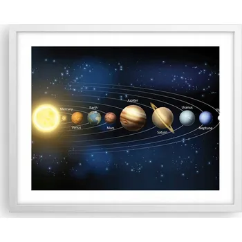 Obraz Obraz plakát na zeď v bílém rámu 50x40 vesmír foto plakáty do obýváku