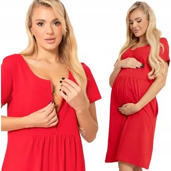 Dámské noční prádlo TĚHOTENSKÉ NOČNÍ NOČNÍ FORMOMMY NA KOJENÍ S KAPSAMI NA ZIP 4XL