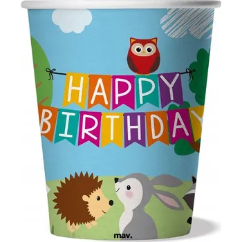 Jednorázové nádobí Kelímky WOODLAND lesní zvířátka 250ml 8ks MVR